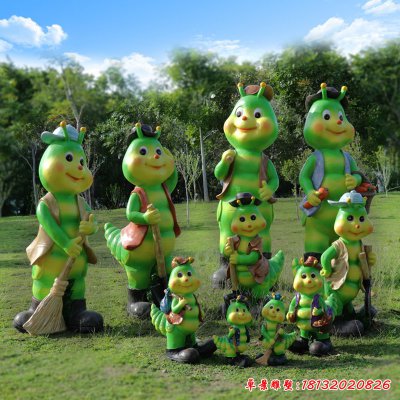 卡通勤劳的毛毛虫雕塑