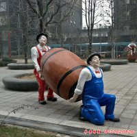 玻璃钢啤酒节狂欢仿真人物雕塑 