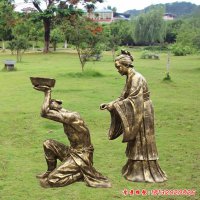 岳母刺字人物铜雕