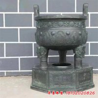 三足圆鼎景观铜雕