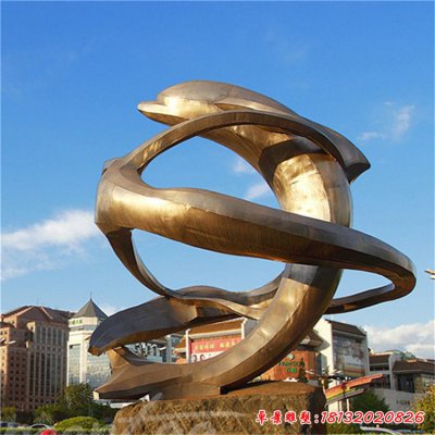 海豚铜雕 (18)