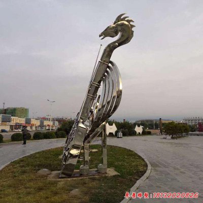 不锈钢乐器雕塑抽象音符大小提琴37843753