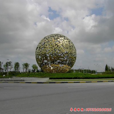 不锈钢镂空球，广场景观雕塑