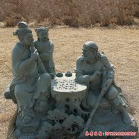 八仙下棋铜雕