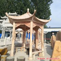 校园单层石凉亭