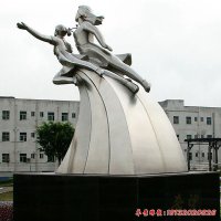 校园飞翔不锈钢文化雕塑