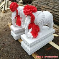 公园汉白玉大象石雕