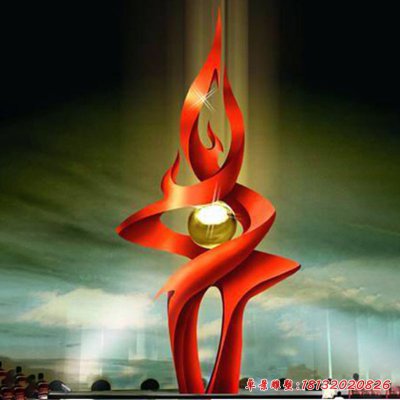 不锈钢日月同辉雕塑，不锈钢企业抽象雕塑