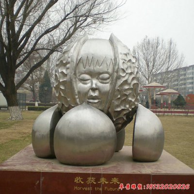 企业不锈钢收获雕塑 (7)