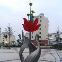 城市绽放不锈钢文化雕塑