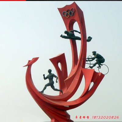 不锈钢奥运海浪  广场景观雕塑 (1)