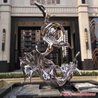 公园海浪抽象不锈钢雕塑