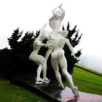 花样滑冰运动人物不锈钢雕塑