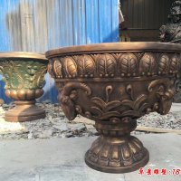 欧式铜雕花盆