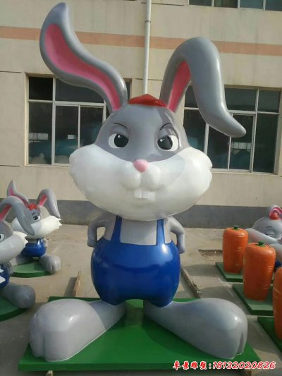 玻璃钢卡通兔子雕塑 (5)