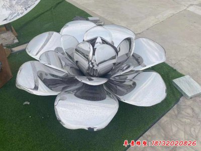 镜面不锈钢荷花雕塑 (4)