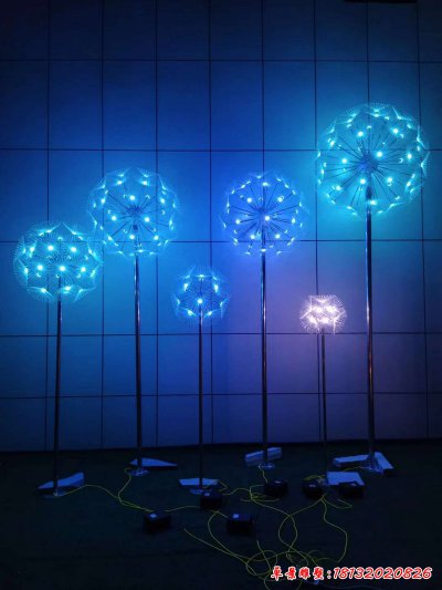 公园草坪发光蒲公英不锈钢雕塑 (3)