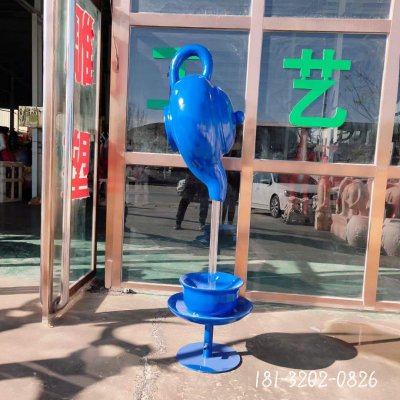 玻璃钢彩绘茶壶喷泉 (4)