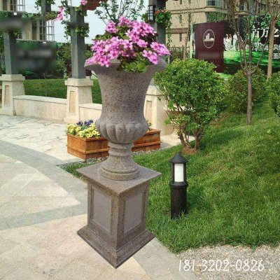花钵石雕，欧式别墅石花盆 (3)
