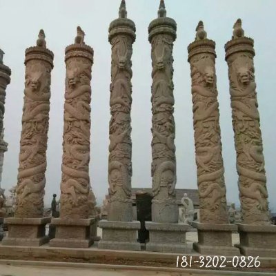 盘龙柱石雕，广场石龙柱雕塑