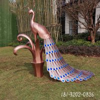 公园铜雕孔雀雕塑