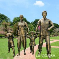 户外铜雕一家三口