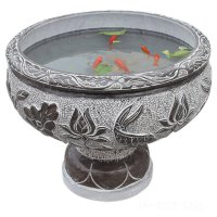 青石鲤鱼花盆石雕