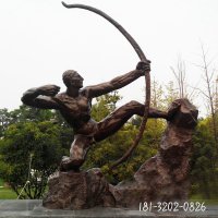 典故后羿射日铜雕