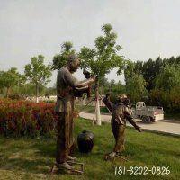 民俗打酱油人物铜雕