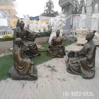 古代讲学孔子铜雕