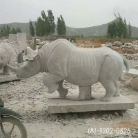 公园犀牛动物石雕