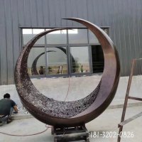 校园景观圆环铜雕