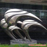 不锈钢抽象鱼雕塑