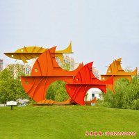 不锈钢鱼抽象雕塑