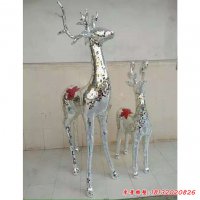 梅花鹿不锈钢雕塑