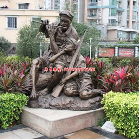 艰苦的岁月铜塑像