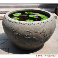 仿古石雕鱼缸雕塑