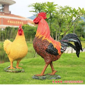 玻璃钢仿真大公鸡雕塑