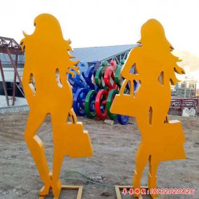 玻璃钢人物剪影雕塑