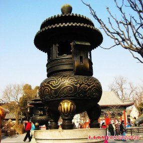 寺庙香炉铜雕