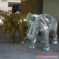 不锈钢镂空大象雕塑
